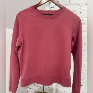 Athleta Pink Crewneck Sweatshirt Womens Small Athleisure Pullover Cotton Blend